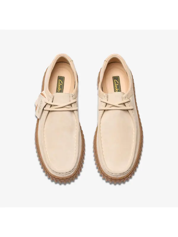Clarks Torhill Lo Suede Shoe - Ecru Suede Image 6