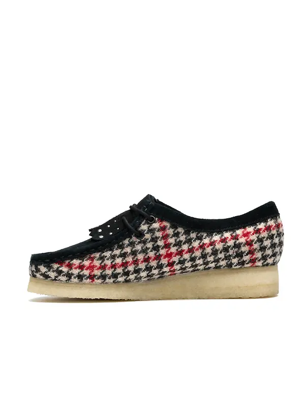 Clarks Originals Women's Wallabee Shoes - Black Harris Tweed Image 2