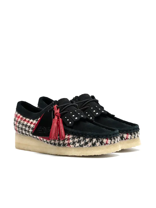 Clarks Originals Women's Wallabee Shoes - Black Harris Tweed Image 4