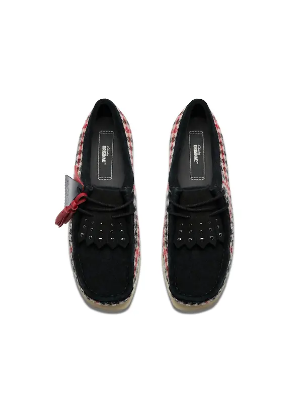 Clarks Originals Women's Wallabee Shoes - Black Harris Tweed Image 6