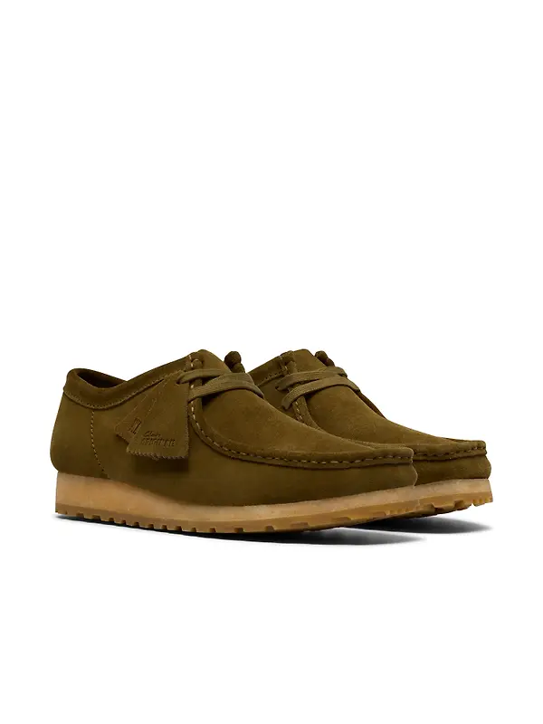 Clarks Originals Men's Wallabee RB Shoes - Olive Suede Image 4