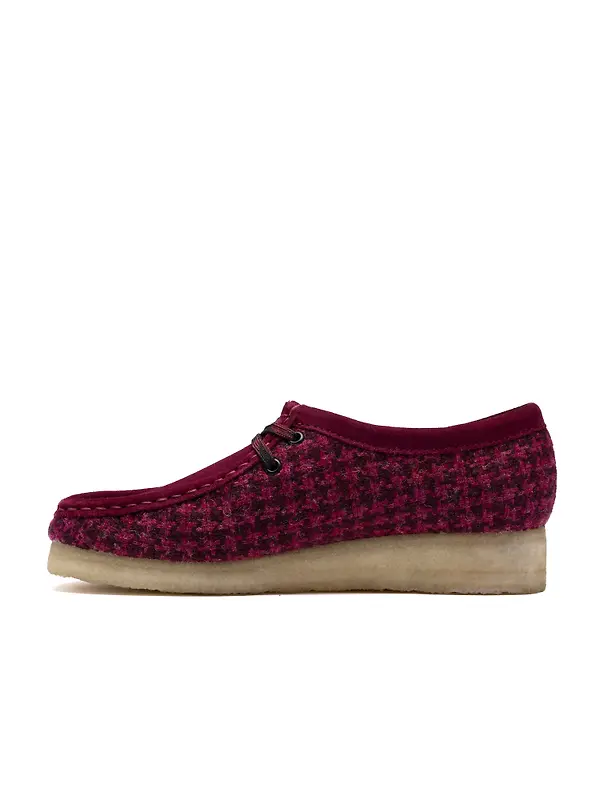 Clarks Originals Women's Wallabee Shoes - Purple Harris Tweed Image 2