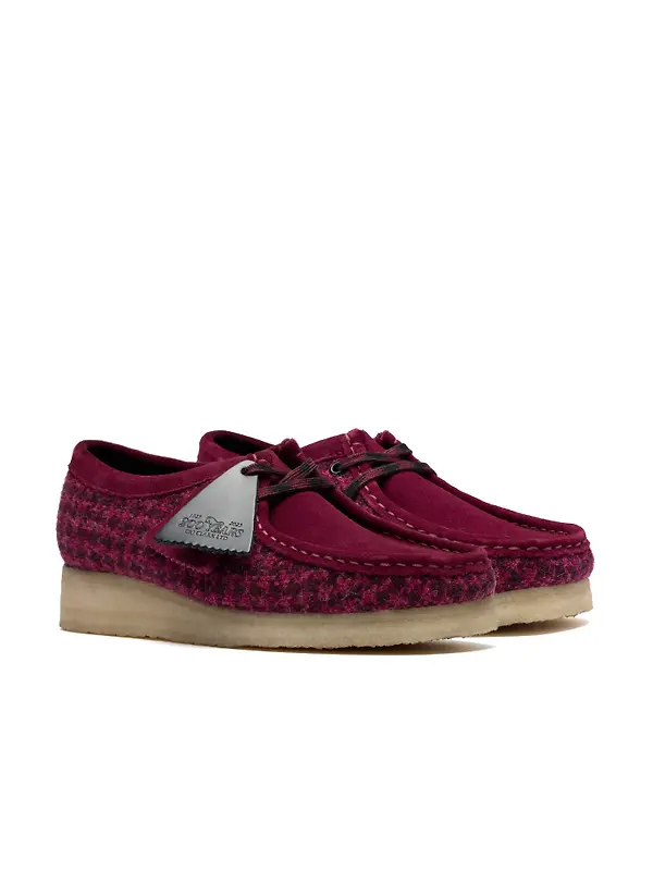Clarks Originals Women's Wallabee Shoes - Purple Harris Tweed Image 4