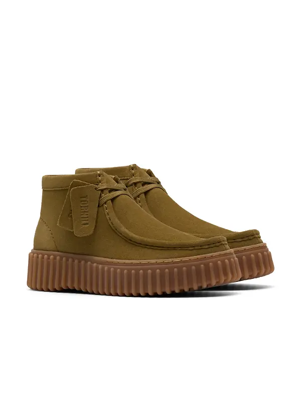 Clarks Women's Torhill Moss Boots - Olive Suede Image 4
