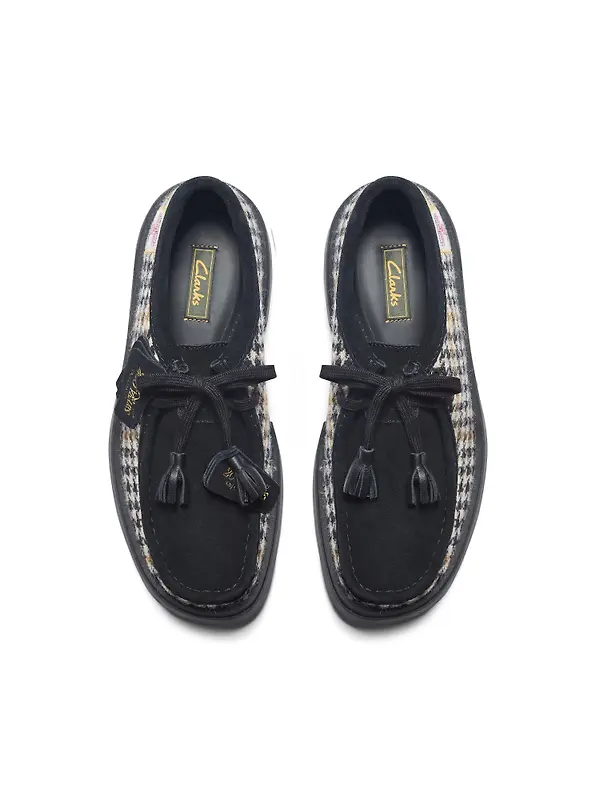 Clarks Men's Torview Shoes - Harris Tweed Black Combi Image 6