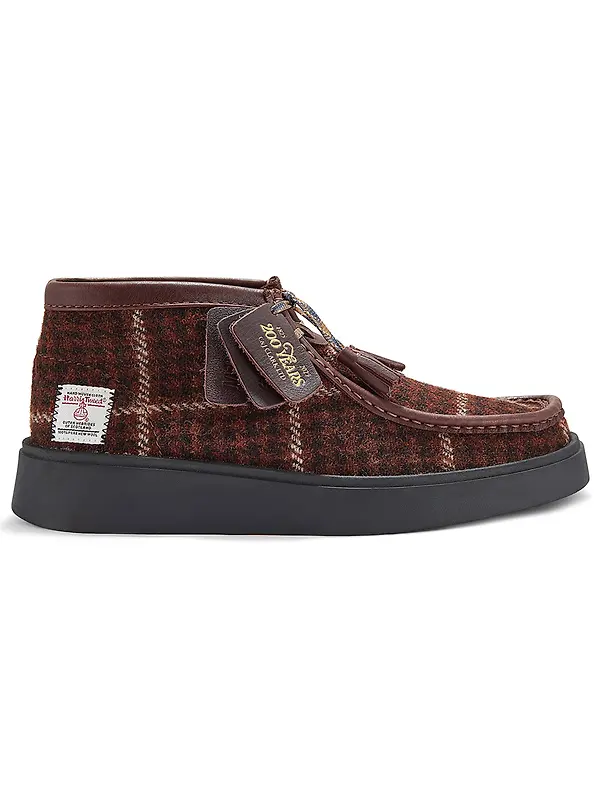 Clarks Men's Torview Hi Ankle Boots - Harris Tweed Burgundy Combi Image 1