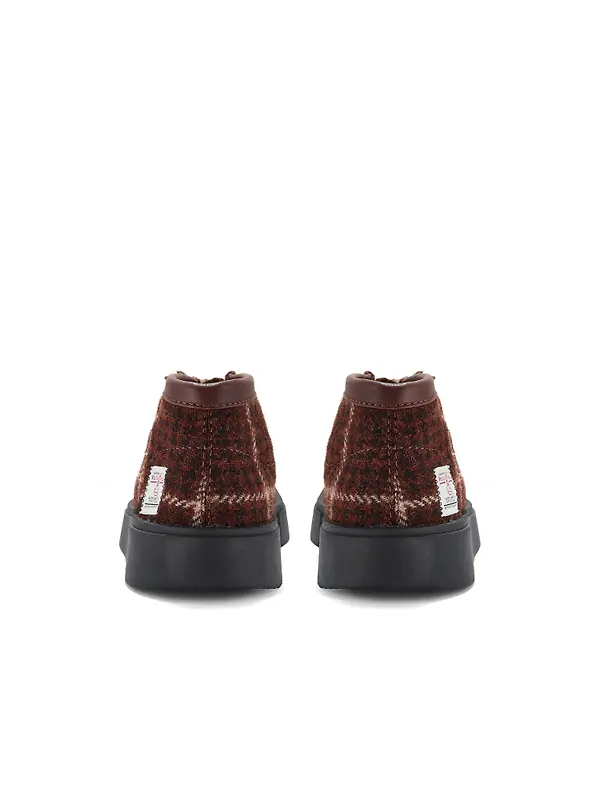 Clarks Men's Torview Hi Ankle Boots - Harris Tweed Burgundy Combi Image 4