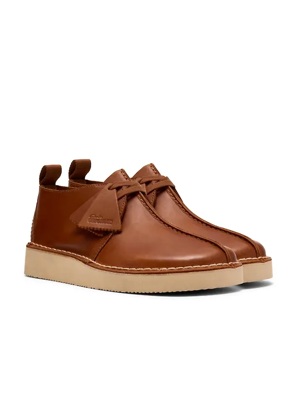 Clarks Originals Men's Desert Trek Shoes - Tan Leather Image 4