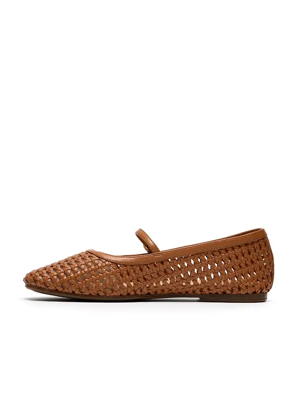 Clarks Women's Livia Sky Bar Shoes - Tan Weave Image 2