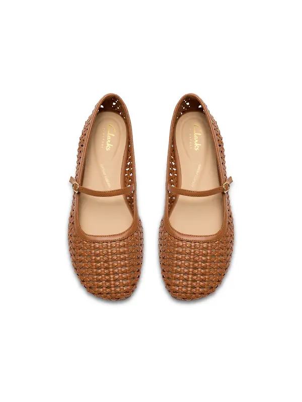 Clarks Women's Livia Sky Bar Shoes - Tan Weave Image 6