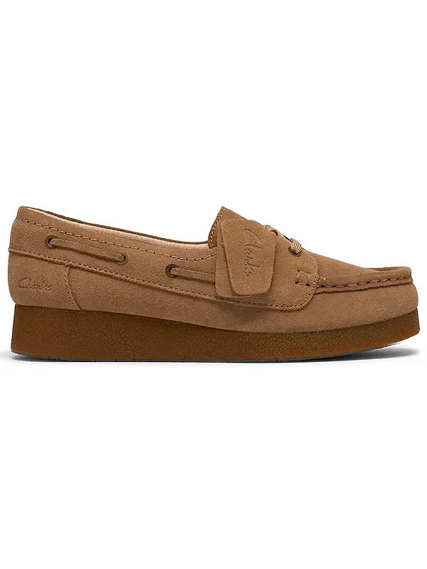 Clarks Women's Wallabee Evo Sea Shoes - Dark Sand Suede Image 1