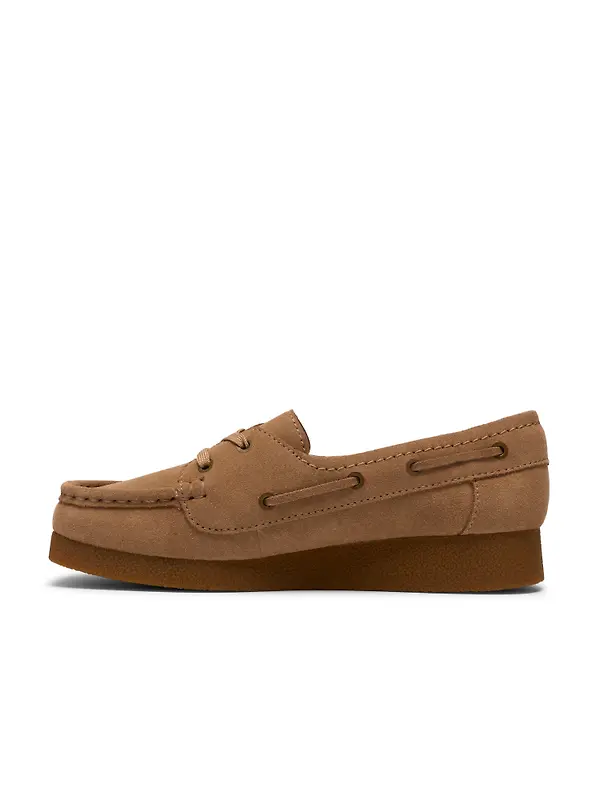 Clarks Women's Wallabee Evo Sea Shoes - Dark Sand Suede Image 2