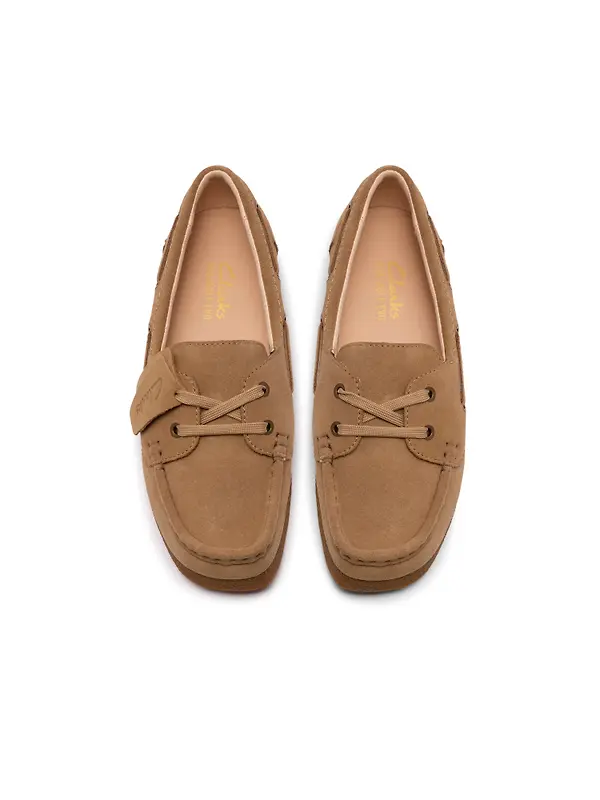 Clarks Women's Wallabee Evo Sea Shoes - Dark Sand Suede Image 6