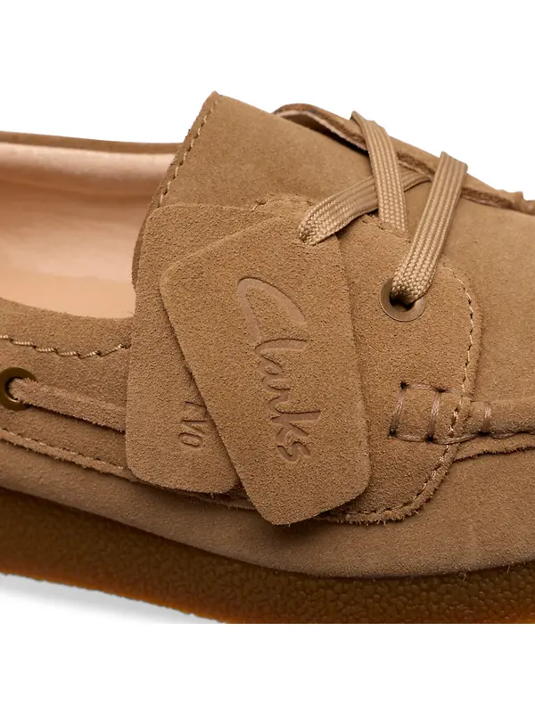 Clarks Women's Wallabee Evo Sea Shoes - Dark Sand Suede Image 8