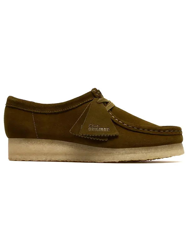 Clarks Originals Women's Wallabee Shoes - Olive Suede Image 1