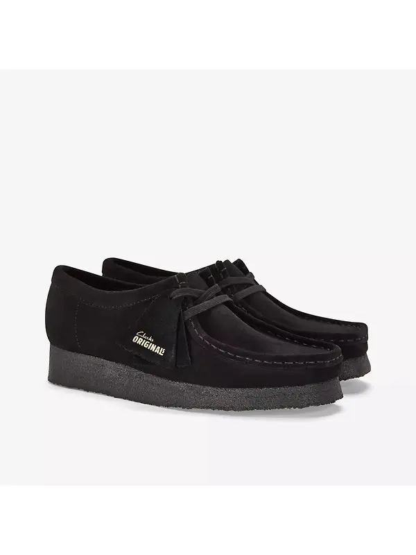 Clarks Originals Women's Wallabee Shoes - Black Suede Image 3
