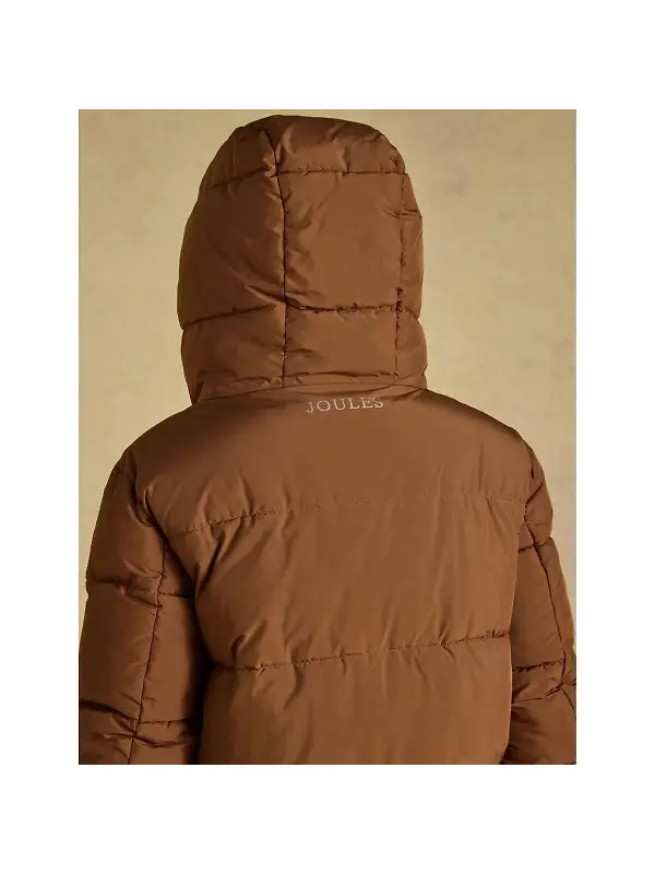 Joules Women's Matchday Longline Oversized Showerproof Coat - Toffee Brown Image 5
