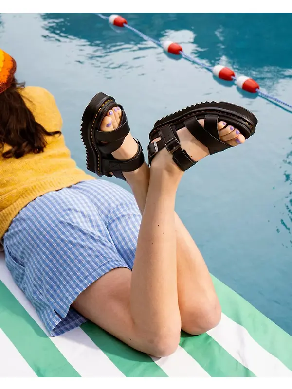 Dr. Martens Women's Voss II Athena Leather Strap Sandals - Black Image 4