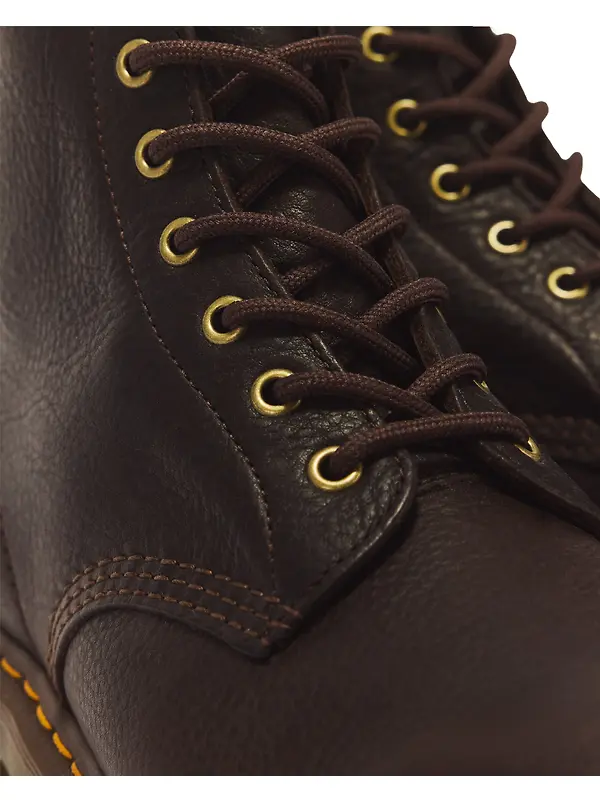 Dr Martens 101 UB 6 Eye Ambassador Leather Lace Up Boots - Dark Brown Image 3