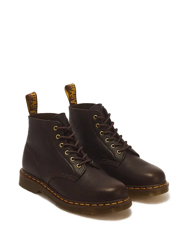 Dr Martens 101 UB 6 Eye Ambassador Leather Lace Up Boots - Dark Brown Image 5