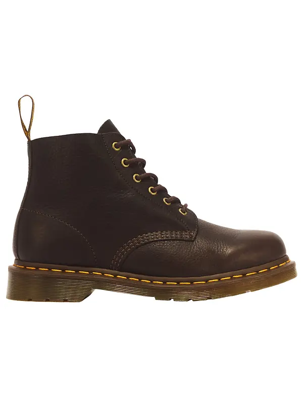 Dr Martens 101 UB 6 Eye Ambassador Leather Lace Up Boots - Dark Brown Image 1