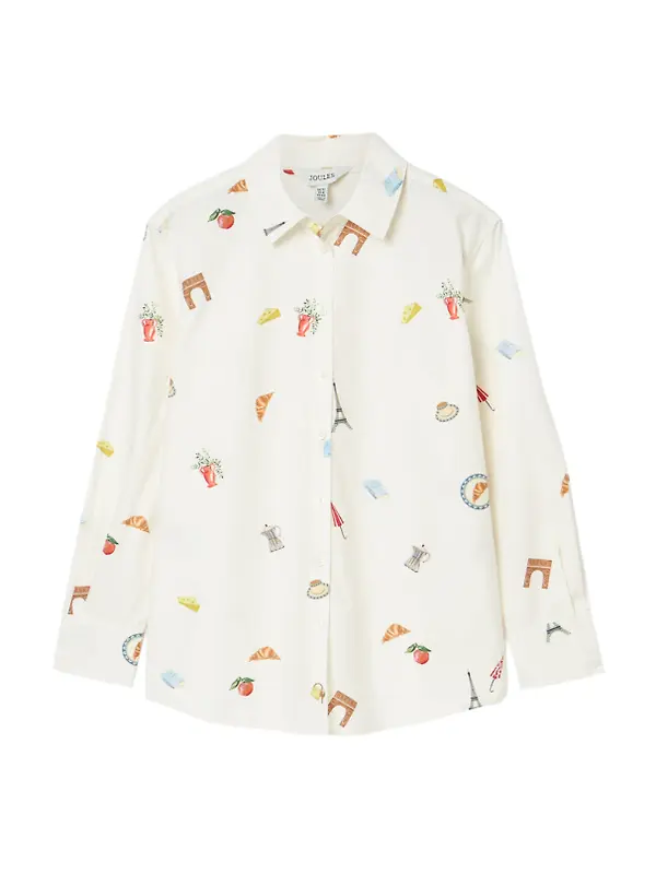 Joules Women's Amilla Paris Print Shirt - White Image 1