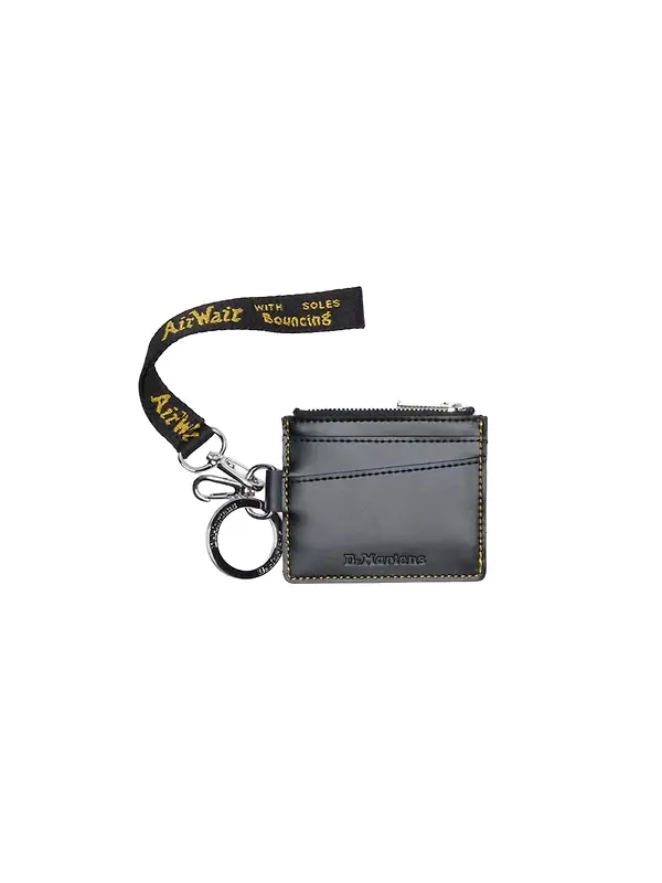 Dr. Martens Kiev Leather Cardholder Keyring - Black Image 1