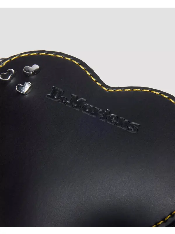 Dr. Martens Leather Heart Shaped Keyring Purse - Black Image 6