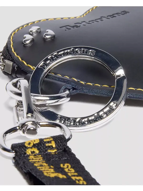Dr. Martens Leather Heart Shaped Keyring Purse - Black Image 7