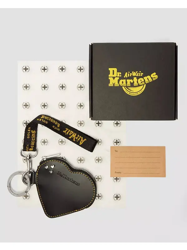 Dr. Martens Leather Heart Shaped Keyring Purse - Black Image 9