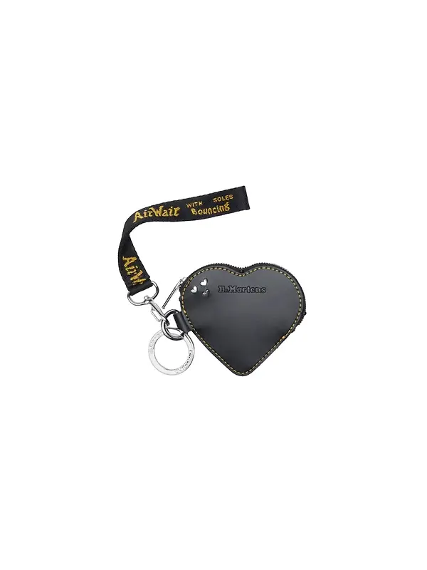 Dr. Martens Leather Heart Shaped Keyring Purse - Black Image 1