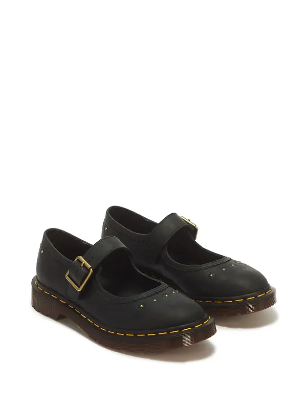 Dr Martens Women's Mary Jane Flower Crazy Horse Shoes - Black Image 4