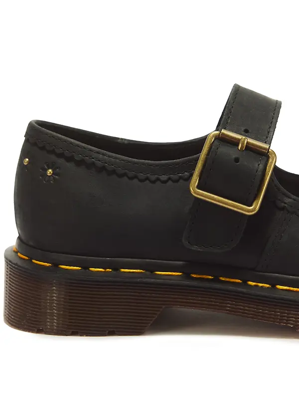 Dr Martens Women's Mary Jane Flower Crazy Horse Shoes - Black Image 7