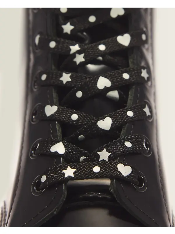 Dr Martens 140cm Hearts & Stars Flat Laces - Black Image 2