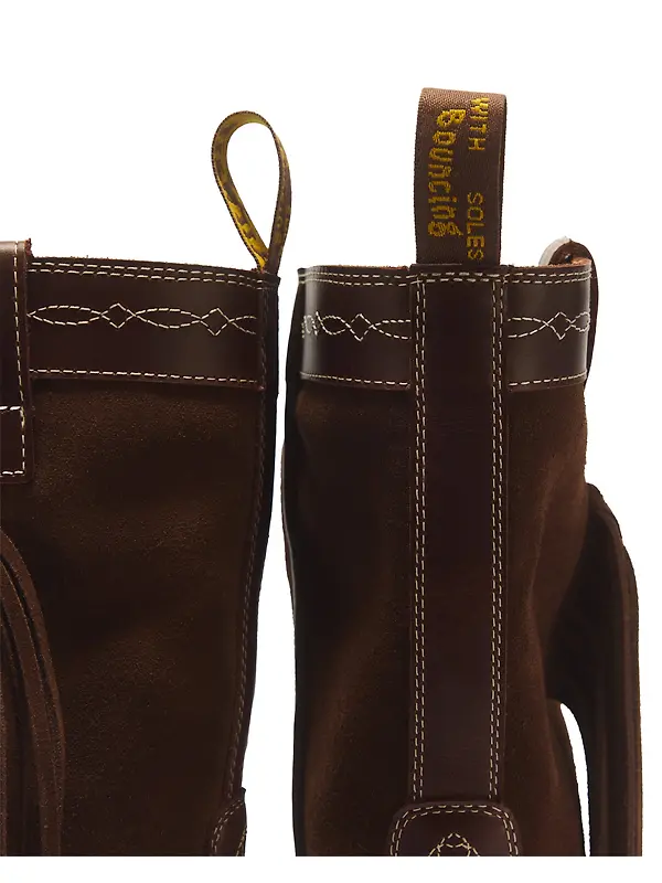 Dr. Martens Unisex Quad Rodeo Bronx Suede Fringe Mid Pull On Boots - Dark Brown Image 2