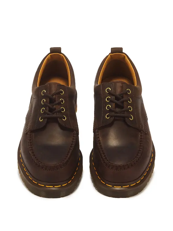 Dr Martens Unisex Lowell 4 Eye Crazy Horse Shoes - Dark Brown Image 3