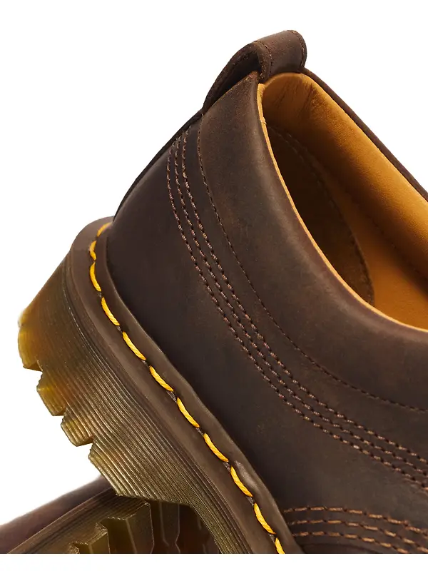 Dr Martens Unisex Lowell 4 Eye Crazy Horse Shoes - Dark Brown Image 7