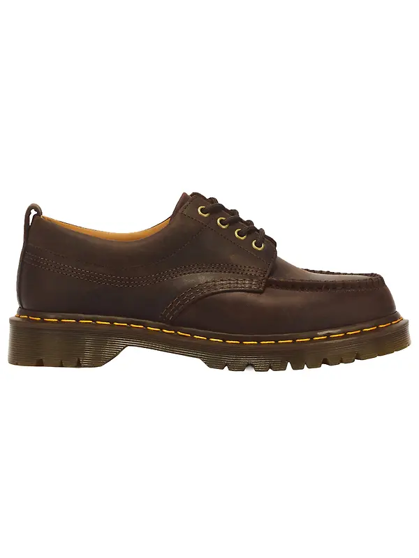 Dr Martens Unisex Lowell 4 Eye Crazy Horse Shoes - Dark Brown Image 1