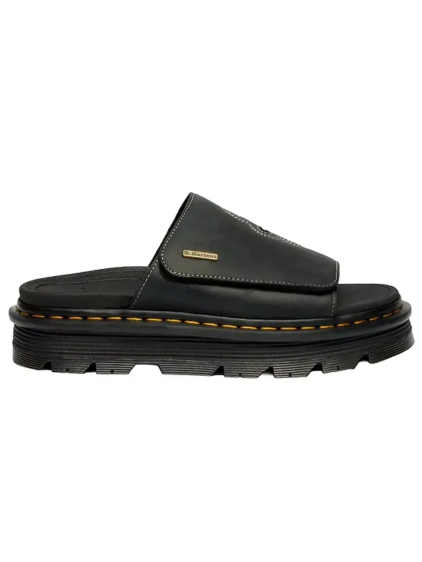 Dr. Martens Zebzag Wyoming Leather Slides - Black Image 1