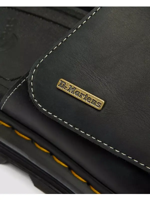 Dr. Martens Zebzag Wyoming Leather Slides - Black Image 6