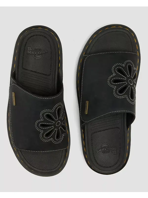 Dr. Martens Zebzag Wyoming Leather Slides - Black Image 8