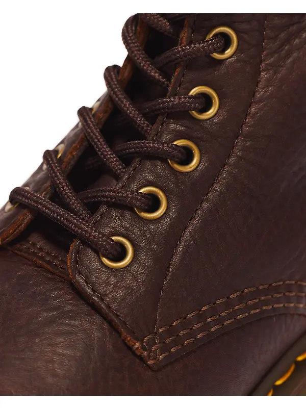 Dr. Martens Women's 1460 Serena Zip 8 Eye Grizzly Leather Boots - Dark Brown Image 8