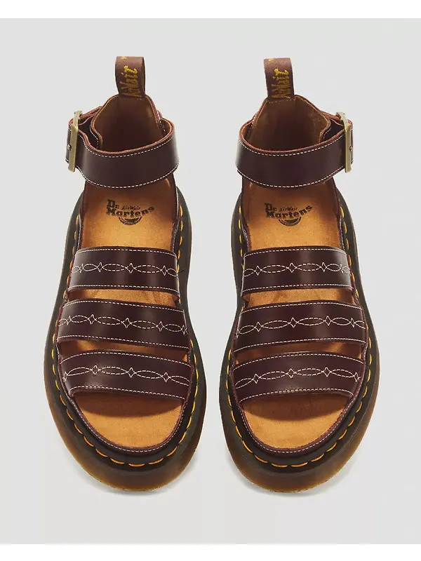 Dr Martens Women's Clarissa II Quad Desert Rodeo Classic Pull Up Leather Sandals - Dark Brown Image 4