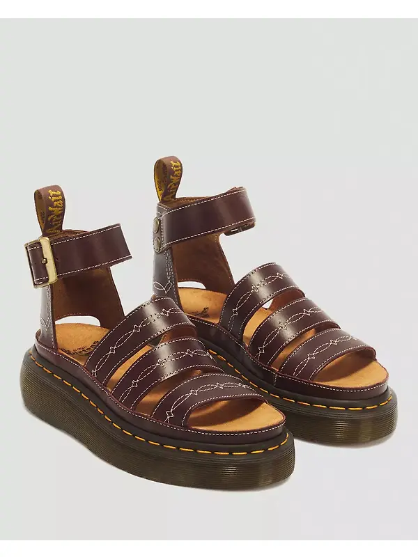 Dr Martens Women's Clarissa II Quad Desert Rodeo Classic Pull Up Leather Sandals - Dark Brown Image 5