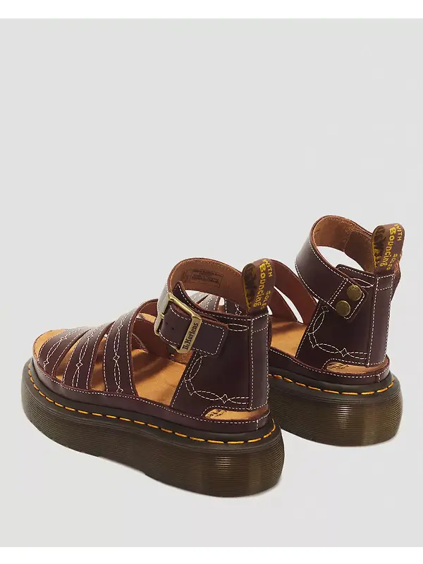 Dr Martens Women's Clarissa II Quad Desert Rodeo Classic Pull Up Leather Sandals - Dark Brown Image 6