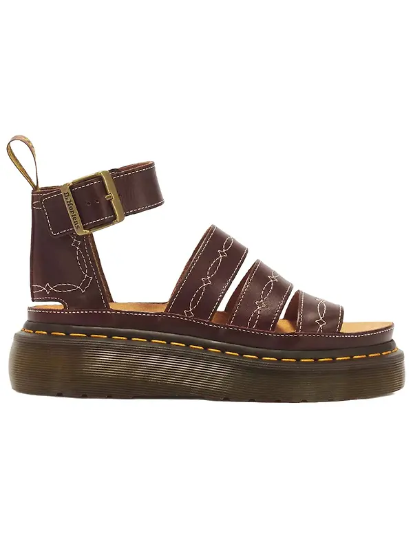 Dr Martens Women's Clarissa II Quad Desert Rodeo Classic Pull Up Leather Sandals - Dark Brown Image 1