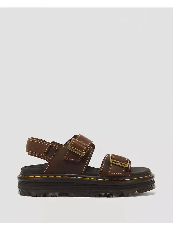 Dr. Martens Women's Zebzag Crazy Horse Leather Sandals - Dark Brown Image 9