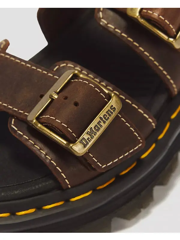 Dr. Martens Women's Zebzag Crazy Horse Leather Sandals - Dark Brown Image 3