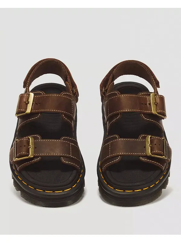 Dr. Martens Women's Zebzag Crazy Horse Leather Sandals - Dark Brown Image 4