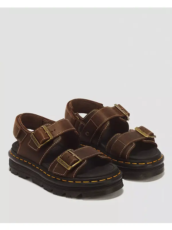 Dr. Martens Women's Zebzag Crazy Horse Leather Sandals - Dark Brown Image 5